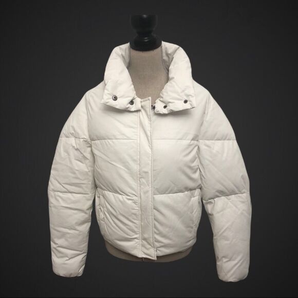 Apparis Camila Ivory Faux Leather Puffer Jacket, Large - Picture 2 of 8